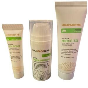 Dr Goldfaden MD Bundle: Needle-Less Line Smooth, Radical Diff Serum, Moisturizer